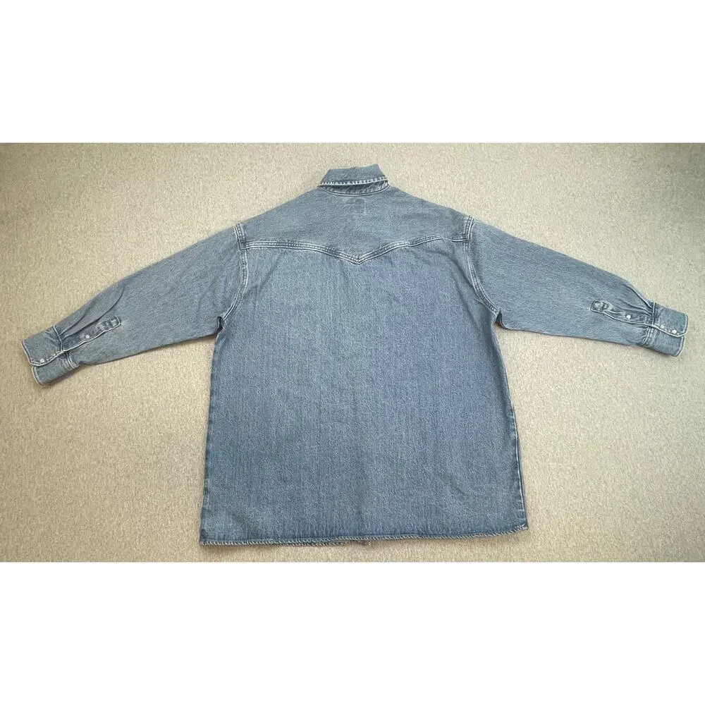 Levis‎ Jacket Mens Large Blue Denim 100% Cotton Pearl Snap Front - Picture 3 of 8